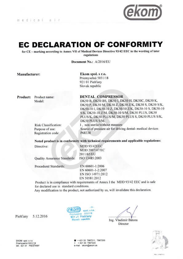 Certyfikat EC EKOM